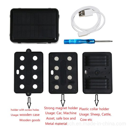 全新 GSM IP67 防水太阳能充电长待机动物追踪器 GPS 定位器，用于带地理围栏警报的牛牛羊 V34