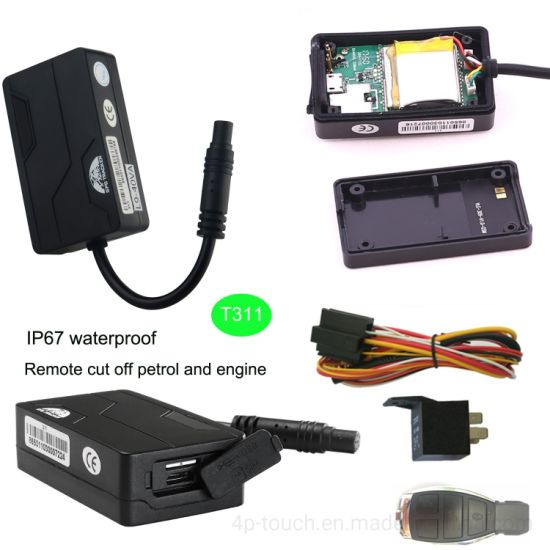 IP67 防水微型设计 GSM 汽车定位器车载 GPS 跟踪器，带远程切断引擎 T311
