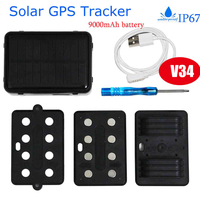 最新太阳能 GSM 迷你摩托车 SIM 卡充电警报警报车辆 GPS 跟踪器，具有多重精确定位 V34