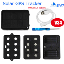 最新太阳能 GSM 迷你摩托车 SIM 卡充电警报警报车辆 GPS 跟踪器，具有多重精确定位 V34