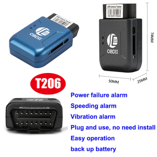 OBD II GSM卡车车辆迷你车GPS跟踪器，谷歌地图实时跟踪T206