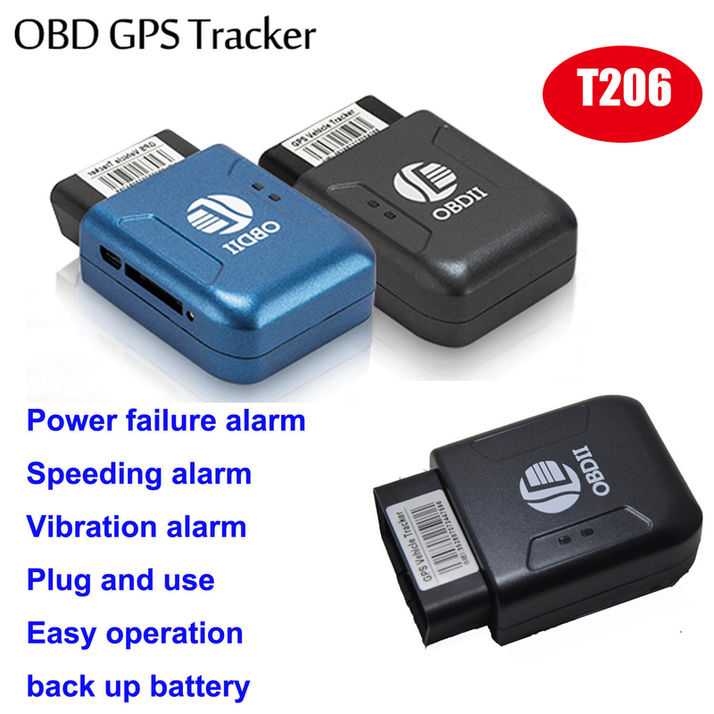 2G车辆OBDII跟踪定位器汽车GPS跟踪器带超速警报T206