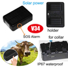 最佳 2G IP67 防水宠物太阳能 GPS 追踪器，具有 9000mAh 大电池容量，用于牛历史追踪 (V34)