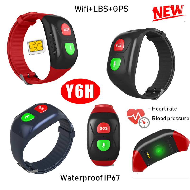 老人GPS跟踪器手链，心率和BPM Y6H