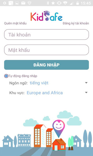 KidSafe应用程序登录界面