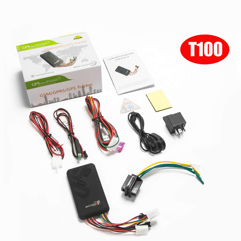 热销 GSM 车辆 GPS 跟踪装置，带防盗报警远程切断发动机 T100