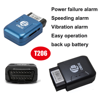 无线Mini 2G汽车OBD车载GPS跟踪器，操作易于操作振动警报T206