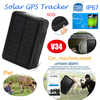 中国工厂 2G IP67 防水汽车太阳能车载 GPS 跟踪器，带地理围栏警报历史跟踪回放 (V34)
