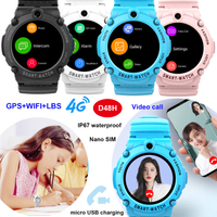 IP67防水4G视频通话保障儿童GPS智能手表D48H