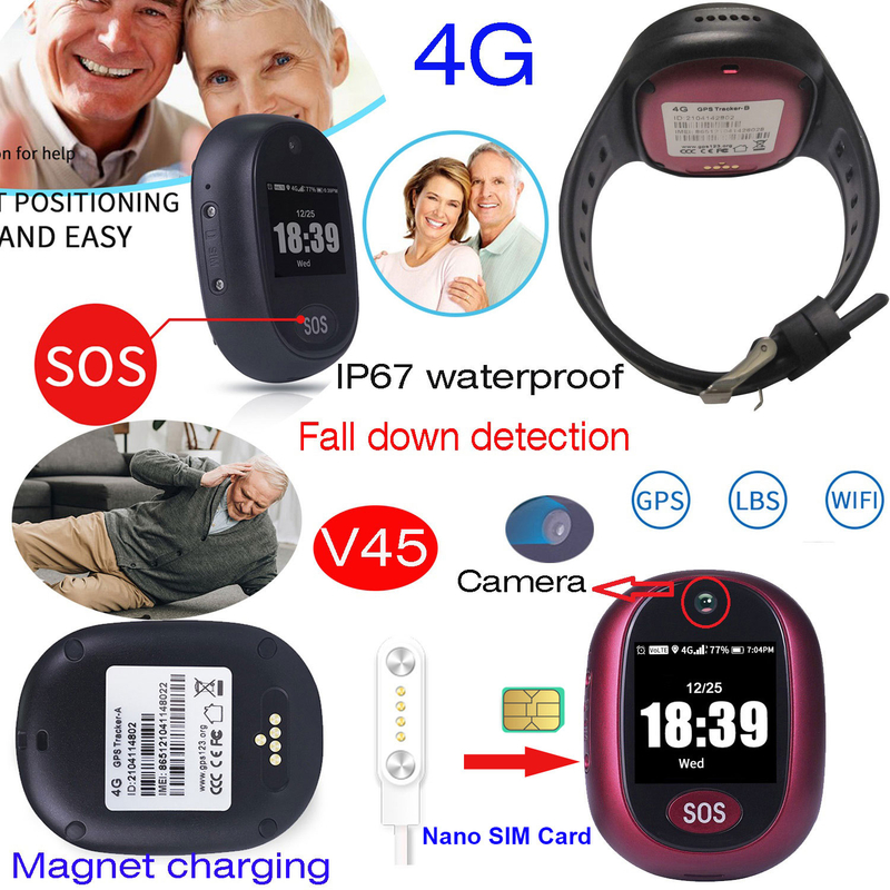 新的防水4G个人小型GPS跟踪器，带高清摄像头V45