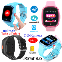 4G防水视频呼叫学生安全GPS跟踪器手表D51U