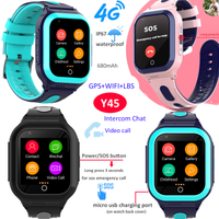 LTE IP67防水儿童GPS安全手表免费应用Y45