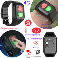 IP67防水4G GPS跟踪器手链，带有HR BP温度计Y6