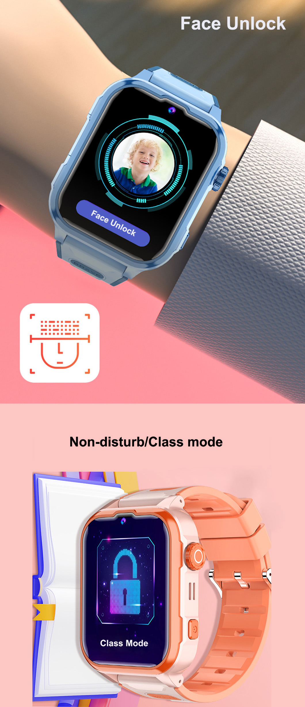 4G 旋转菜单 儿童 GPS 手表 D35P 