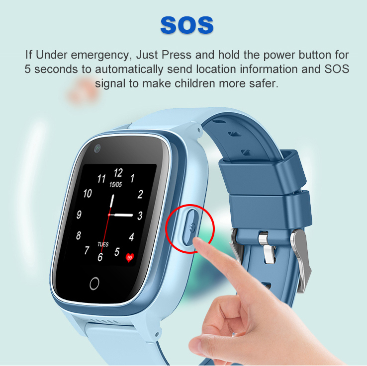 4G防水IP67视频呼叫Android Kids GPS手表跟踪器D31U