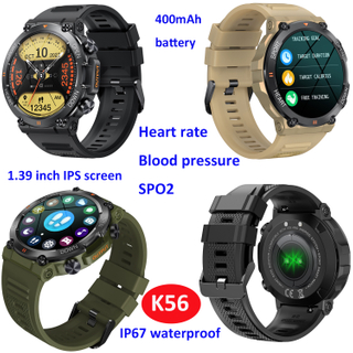 圆形屏幕智能手表与BT答案打电话HR BP SPO2 K56