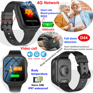 最新的4G视频呼叫防水温度计高级医疗GPS跟踪器D44