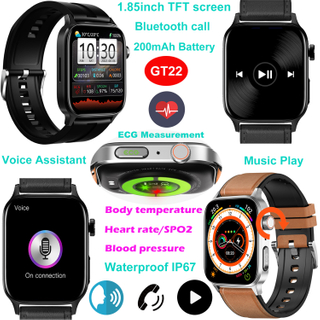 蓝牙呼叫IP67防水ECG PPG智能手镯GT22