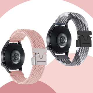 22 毫米弹性透气尼龙表带，带降落伞扣，适用于 GPS 手表追踪器 