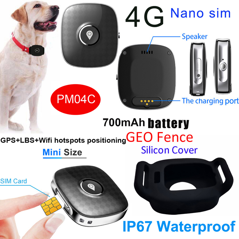防水4G隐藏的宠物GPS跟踪器设备带语音显示器PM04C