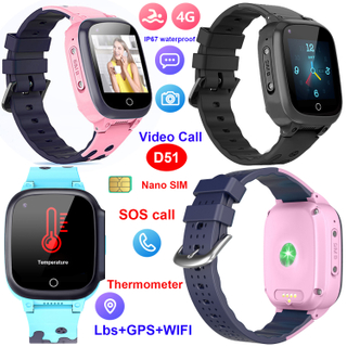 LTE IP67防水温度计礼品手表GPS追踪器儿童D51