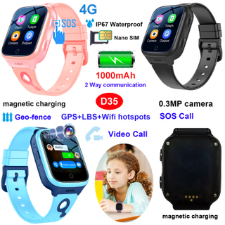 4G IP67防水生日礼物儿童GPS跟踪器带视频通话D35