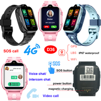 IP67防水4G视频呼叫女士智能GPS跟踪器手表D36