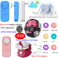 新的4G隐藏迷你GPS跟踪器带有SOS按钮的儿童A43