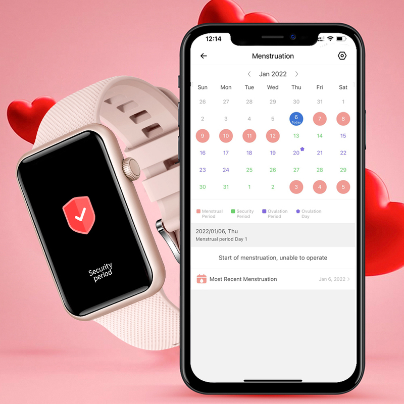 体温监测器智能手表，具有IP67防水HT3