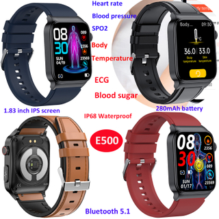 温度计血液葡萄糖ECG智能手表E500