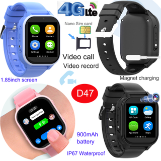 大屏幕4G LTE IP67防水学生GPS智能手表D47