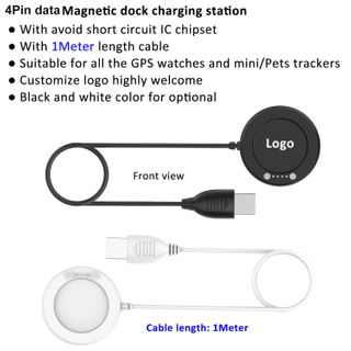 通用迷你儿童 GPS 追踪器 4 针数据无线磁性底座充电站