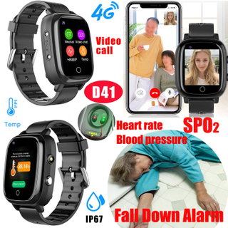LTE视频通话IP67防水温度计智能手表GPS跟踪器D41