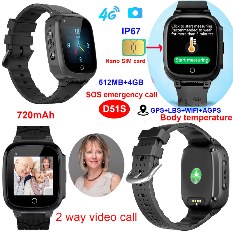 IP67防水安全4G GPS高级智能跟踪器与温度计D51S