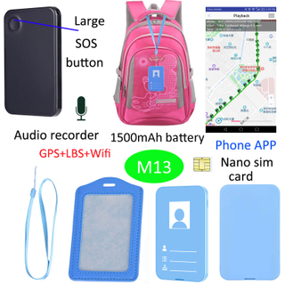 1500mAH的学生证GPS追踪器与GPS / LBS / WIFI M13