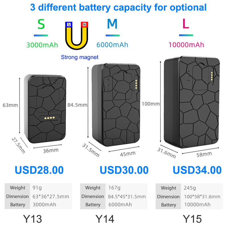 4G磁性汽车GPS跟踪器用于车辆摩托车Y13 Y14 Y15